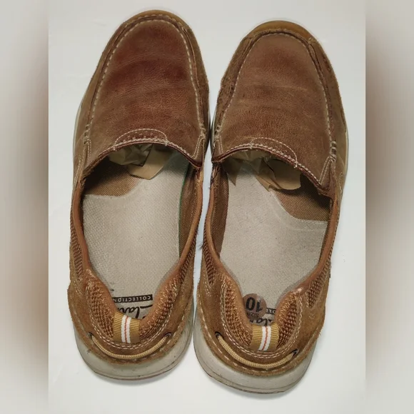 Clarks Men's Collection Sailview Step Slip On Sneaker Brown Leather Size 10 - Picture 3 of 5